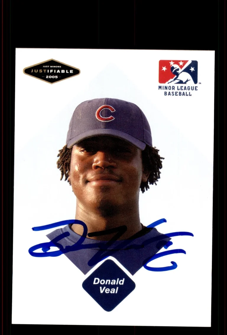 Signed Baseball Card Auto Donald Veal 2005 Justifiable #84 AZL Cubs