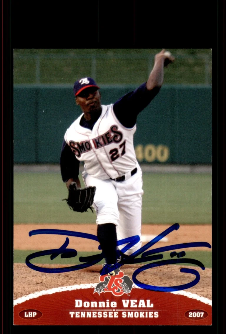 Signed Baseball Card Auto Donnie Veal 2007 Grandstand Tennessee Smokies
