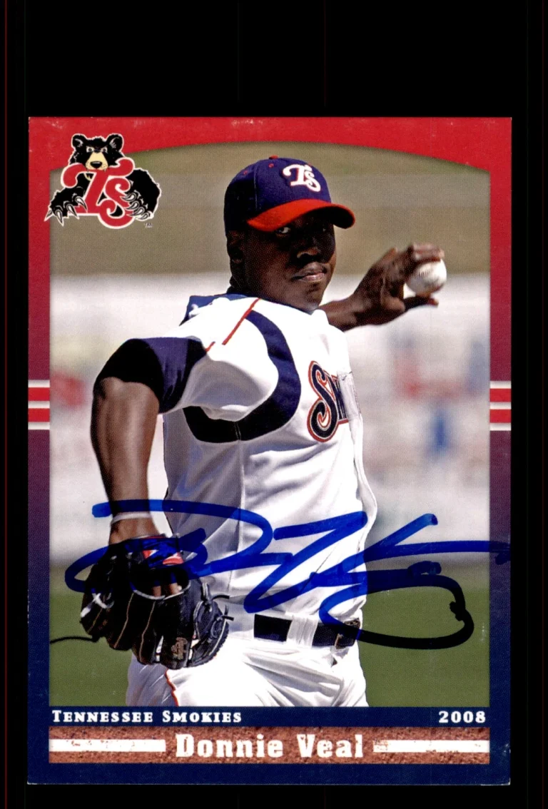 Signed Baseball Card Auto Donnie Veal 2008 Grandstand Tennessee Smokies
