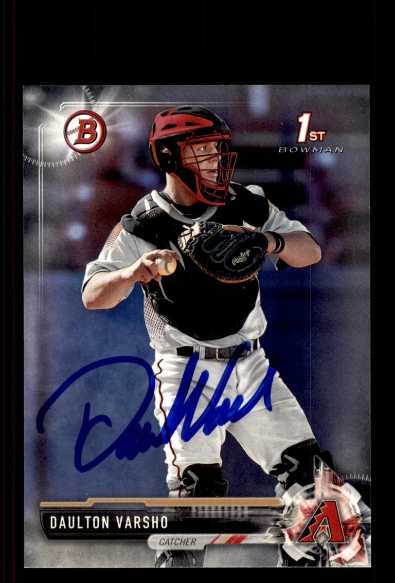Signed Baseball Card Auto Daulton Varsho 2017 Bowman Draft #BD-17 Diamondbacks