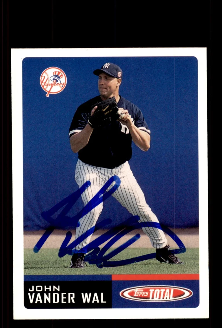 Signed Baseball Card Auto John Vander Wal 2002 Topps Total #923 New York Yankees