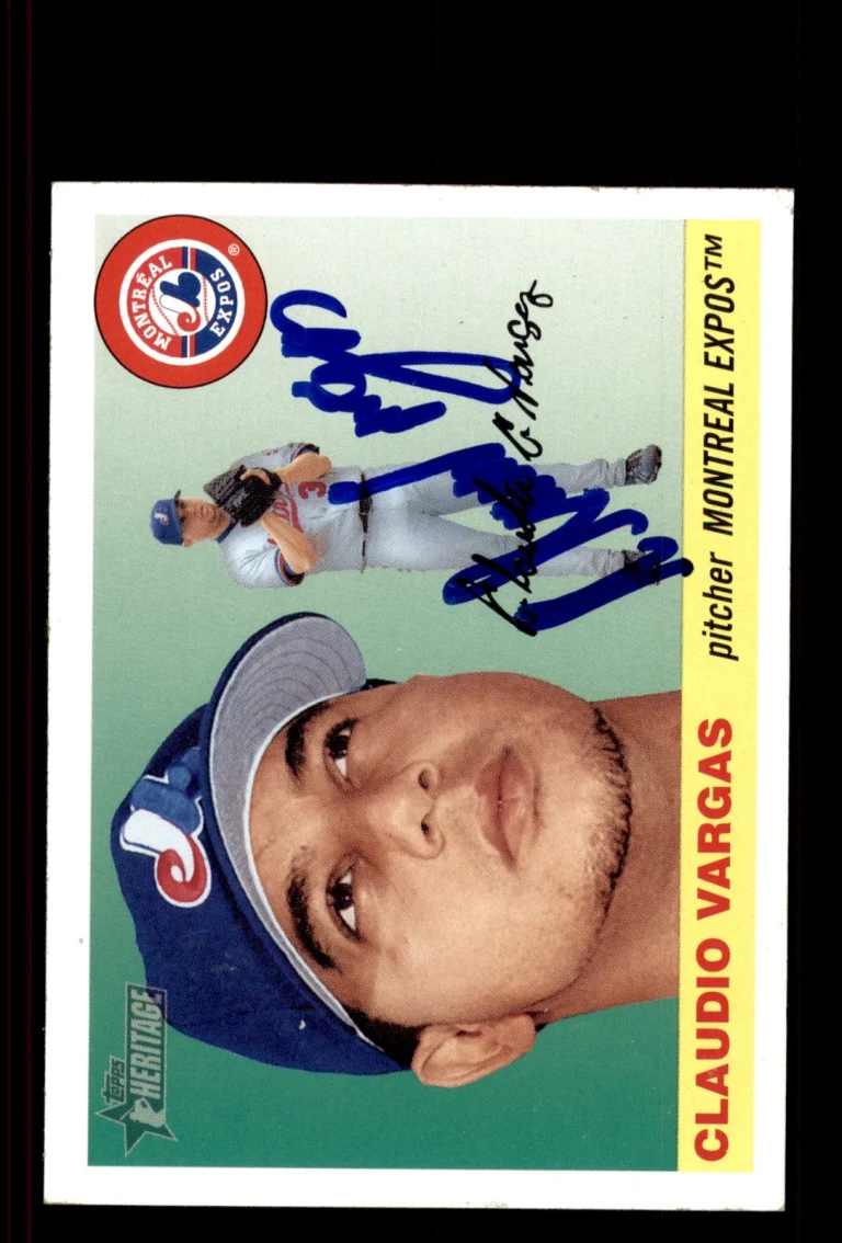 Signed Baseball Card Auto Claudio Vargas 2004 Topps Heritage #243 Montreal Expos