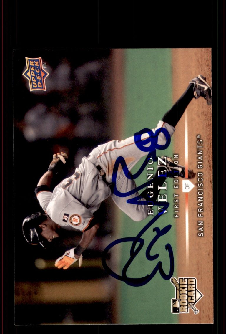 Signed Baseball Card Auto Eugenio Velez 2008 Upper Deck First Edition #298