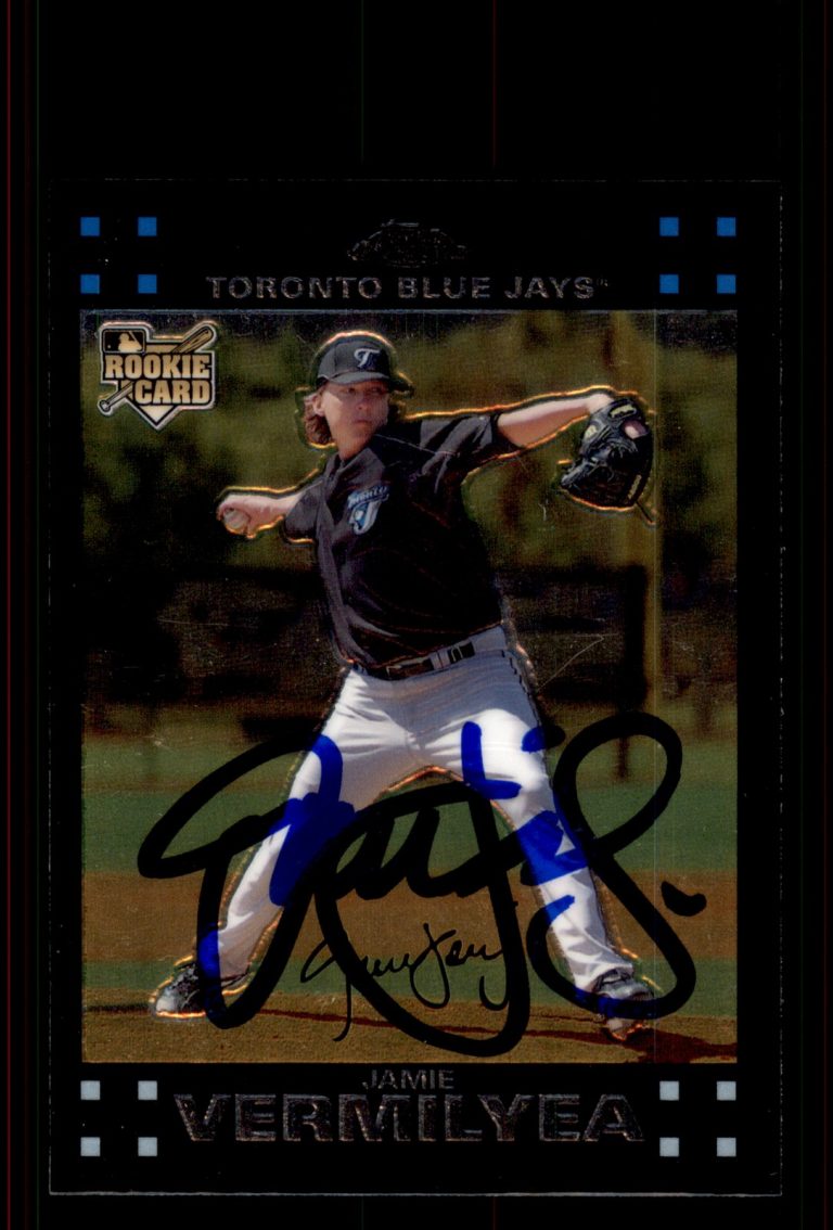 Signed Baseball Card Auto Jamie Vermilyea 2007 Topps Chrome #279 Blue Jays