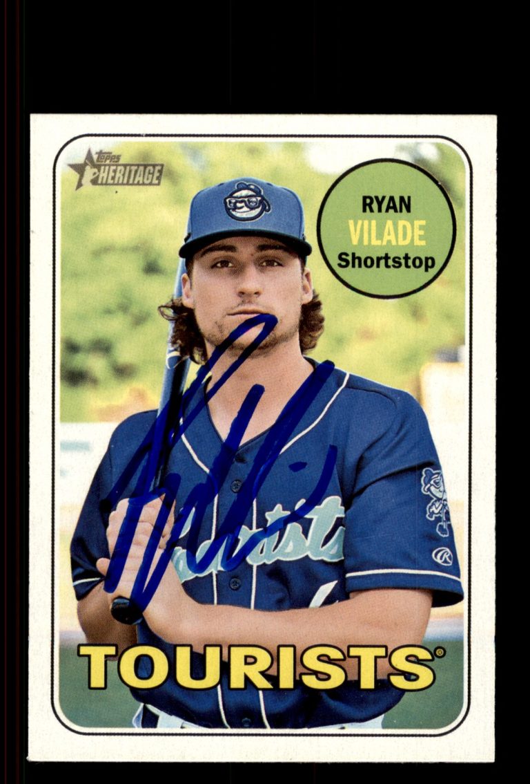 Signed Baseball Card Auto Ryan Vilade 2018 Topps Heritage Minor League #161