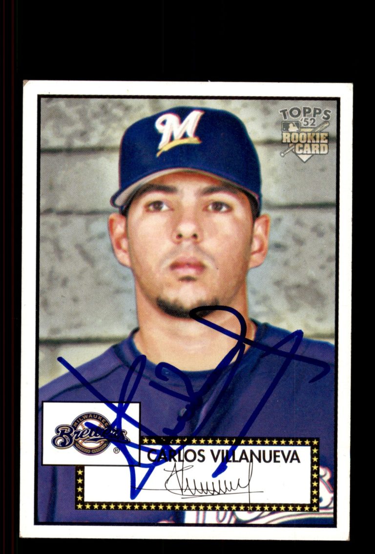 Signed Baseball Card Auto Carlos Villanueva 2006 Topps '52 Rookies #20 Brewers