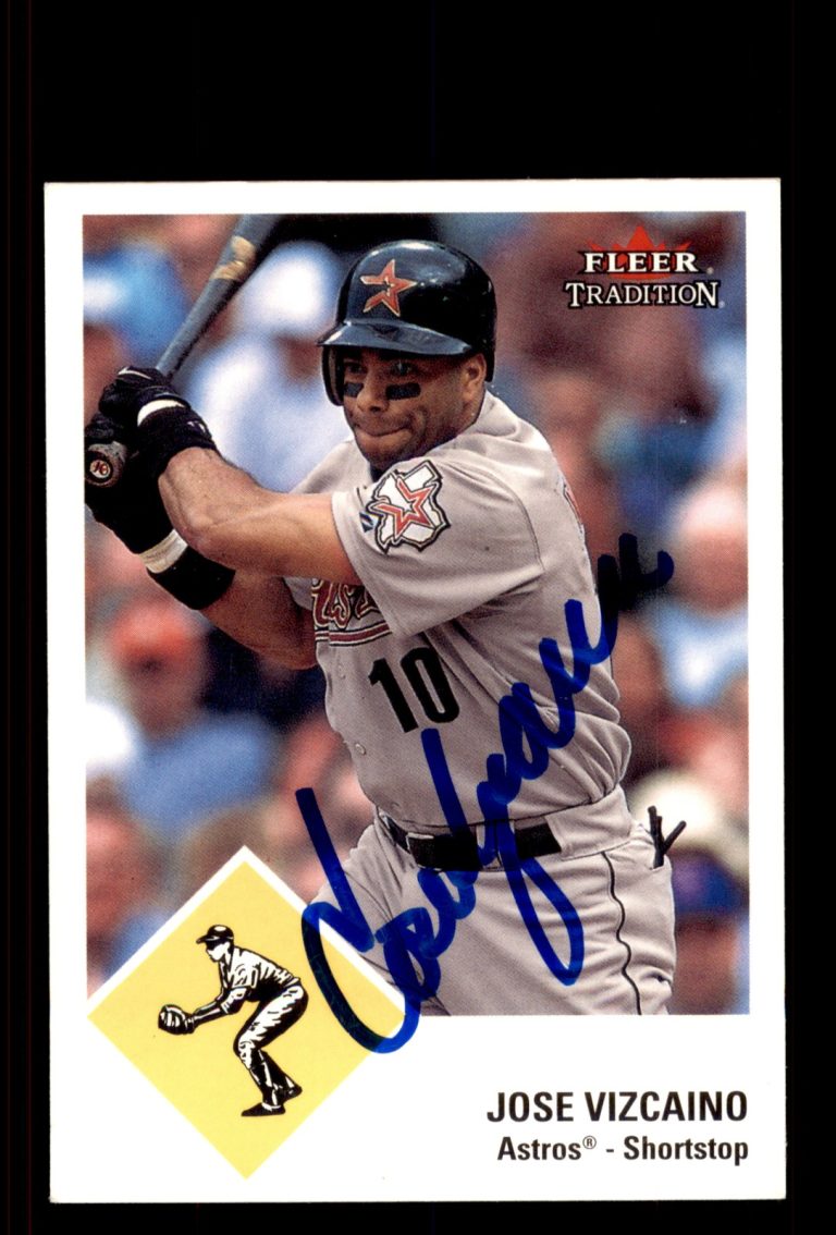 Signed Baseball Card Auto Jose Vizcaino 2003 Fleer Tradition #U144 Astros