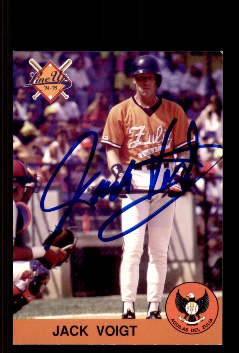 Signed Baseball Card Auto Jack Voigt 1994-95 Line Up Venezuelan Winter League