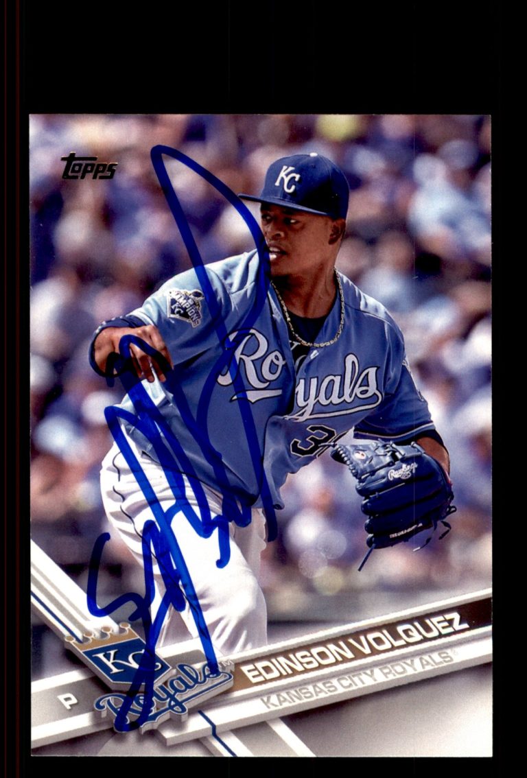 Signed Baseball Card Auto Edinson Volquez 2017 Topps #111 Kansas City Royals