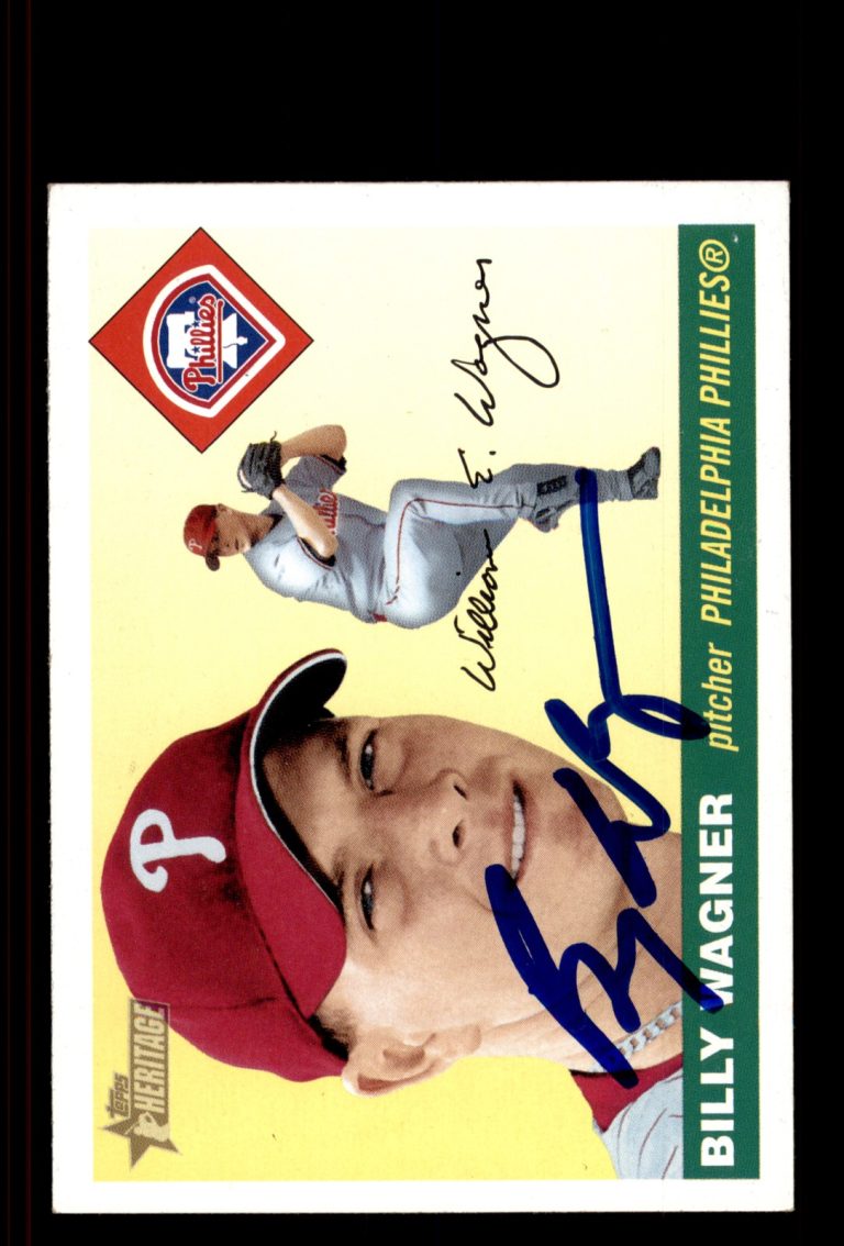 Signed Baseball Card Auto Billy Wagner 2004 Topps Heritage #9 Phillies
