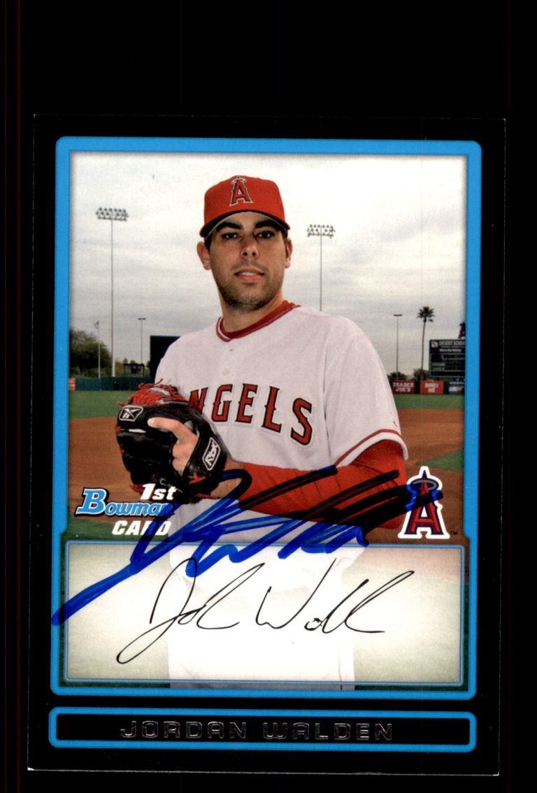 Signed Baseball Card Auto Jordan Walden 2009 Bowman #BP18 Los Angeles Angels