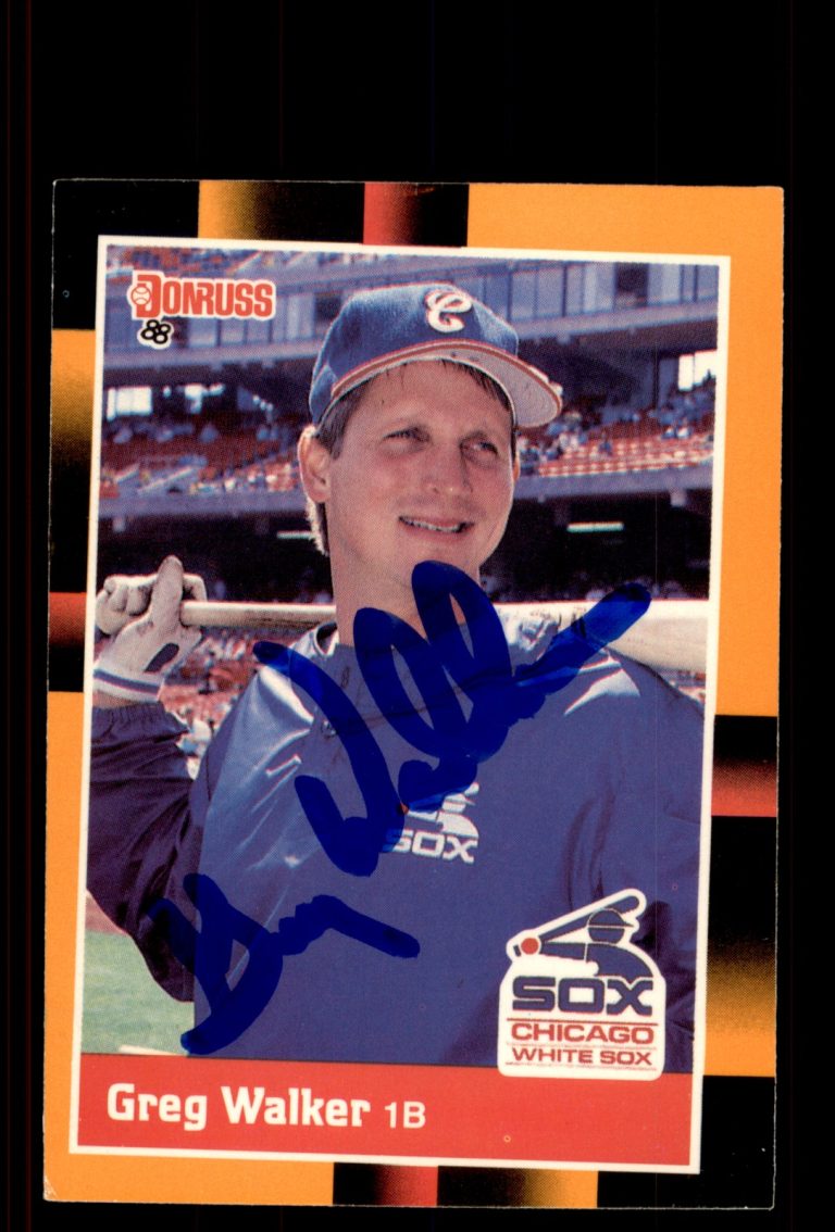 Signed Baseball Card Auto Greg Walker 1988 Donruss Baseball's Best #193