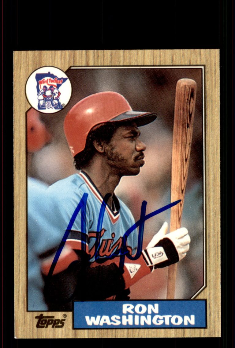 Signed Baseball Card Auto Ron Washington 1987 Topps #169 Twins Tiffany