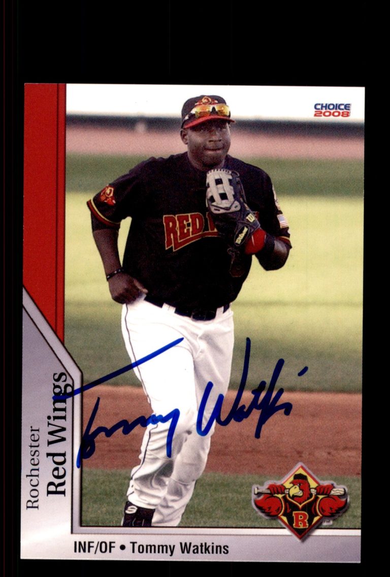 Signed Baseball Card Auto Tommy Watkins 2008 Choice Rochester Red Wings