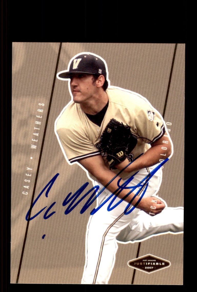 Signed Baseball Card Auto Casey Weathers 2007 Justifiable #JF-47 Rockies