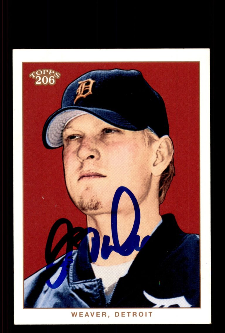 Signed Baseball Card Auto Jeff Weaver 2002 Topps 206 #55 Detroit Tigers