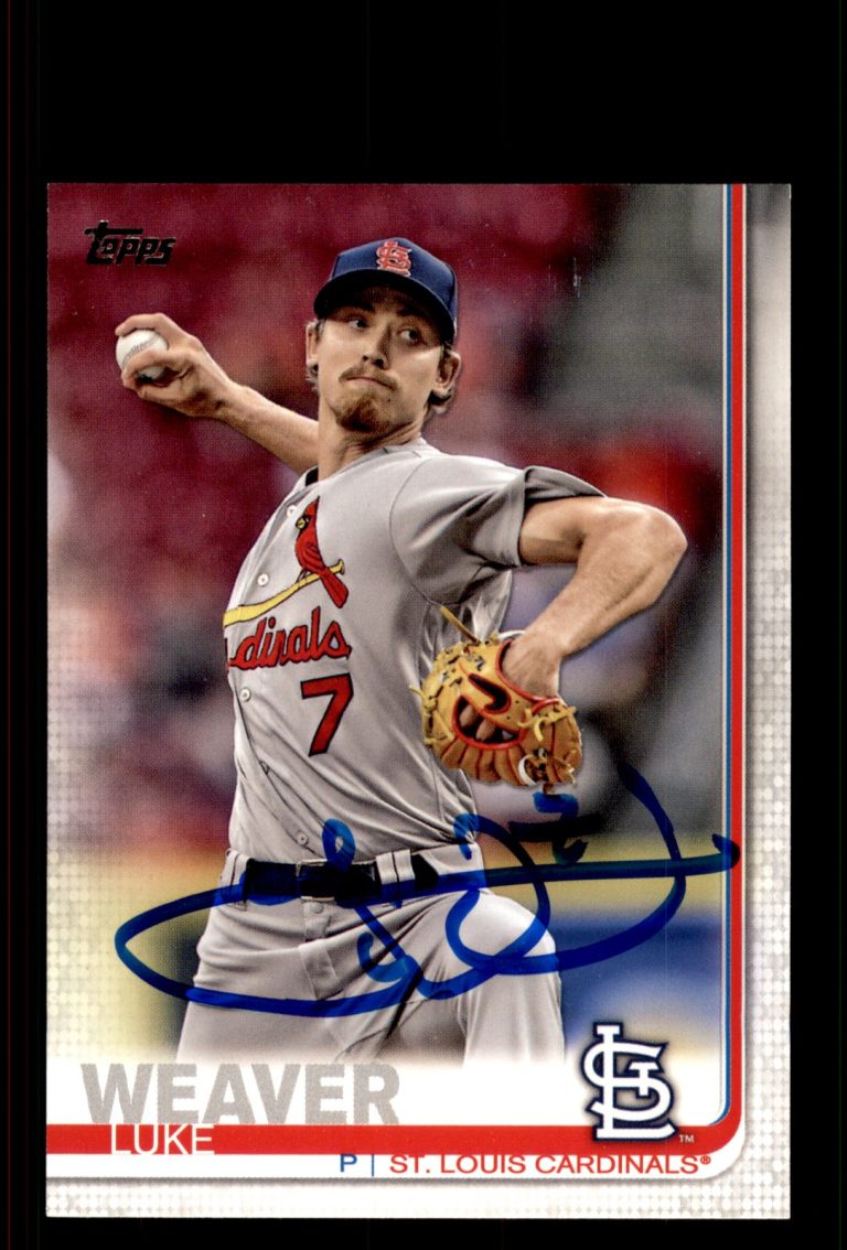 Signed Baseball Card Auto Luke Weaver 2019 Topps #235 St. Louis Cardinals
