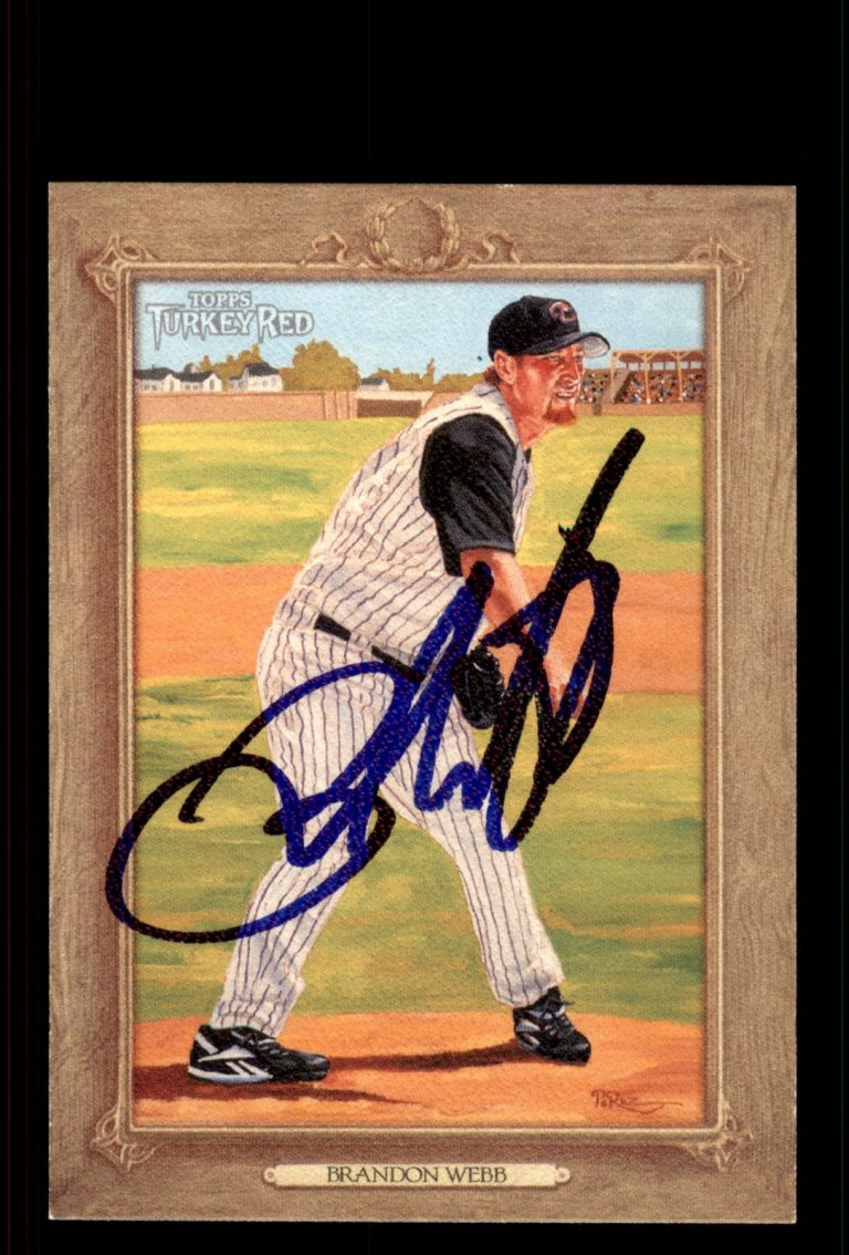 Signed Baseball Card Auto Brandon Webb 2007 Topps Turkey Red #51 Diamondbacks