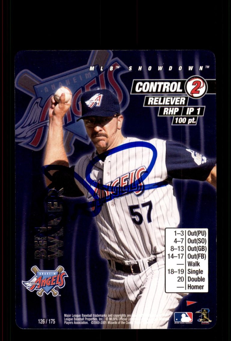 Signed Baseball Card Auto Ben Weber 2001 MLB Showdown #126 Angels