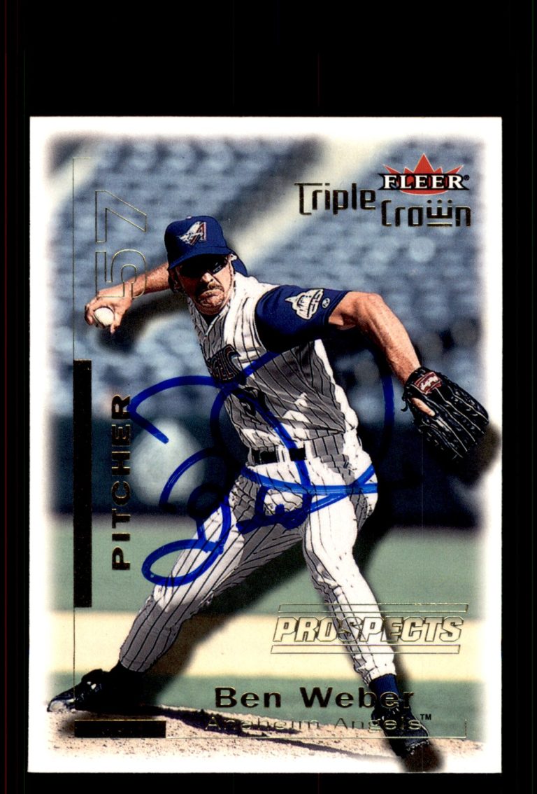 Signed Baseball Card Auto Ben Weber 2001 Fleer Triple Crown #268 Anaheim Angels