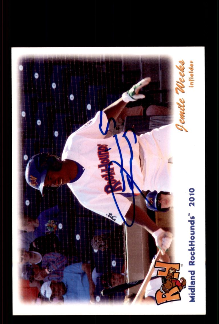 Signed Baseball Card Auto Jemile Weeks 2010 Grandstand Midland RockHounds