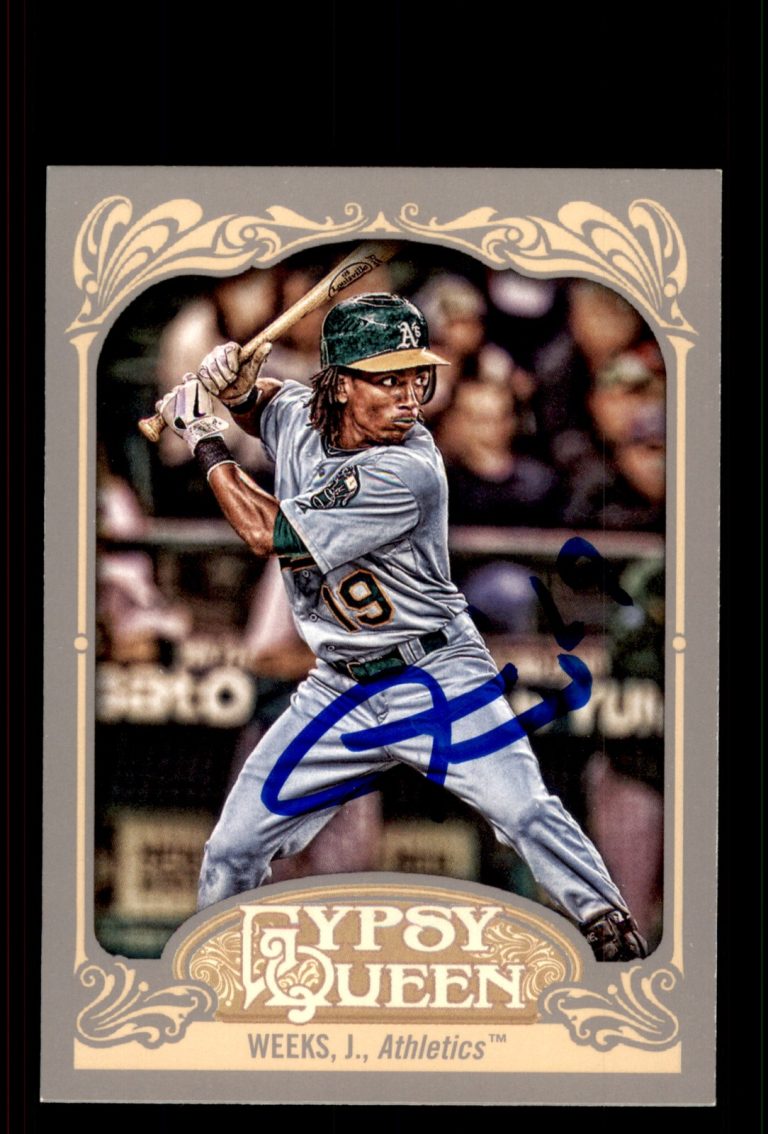 Signed Baseball Card Auto Jemile Weeks 2012 Topps Gypsy Queen #204 Oakland A's