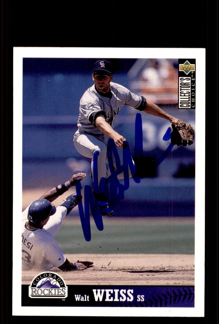 Signed Baseball Card Auto Walt Weiss 1997 Collector's Choice #323 Rockies