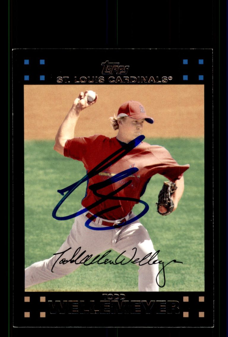 Signed Baseball Card Auto Todd Wellemeyer 2007 Topps #UH294 Cardinals Red