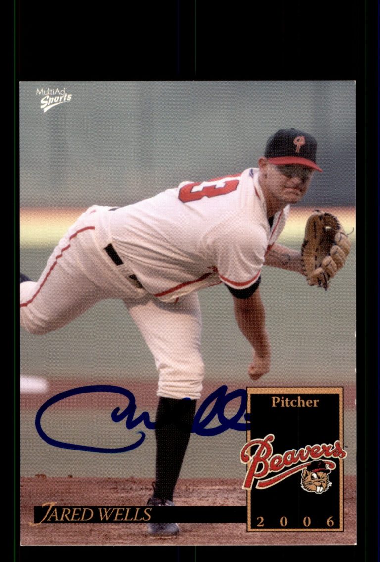 Signed Baseball Card Auto Jared Wells 2006 MultiAd Portland Beavers