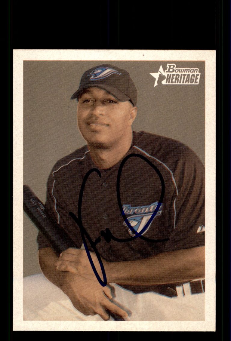 Signed Baseball Card Auto Vernon Wells 2006 Bowman Heritage #265 Blue Jays