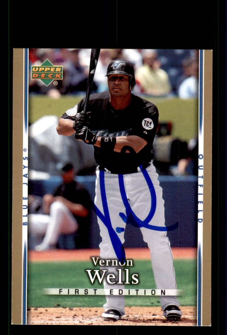 Signed Baseball Card Auto Vernon Wells 2007 Upper Deck First Edition #163