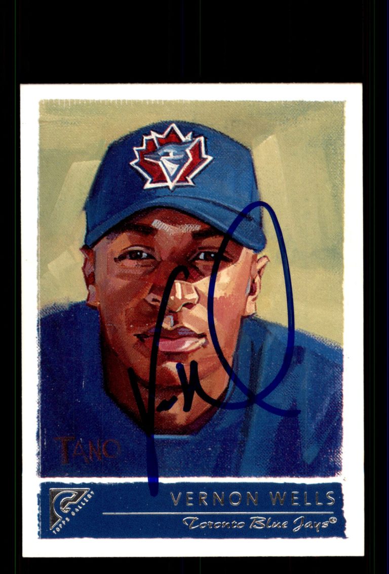 Signed Baseball Card Auto Vernon Wells 2001 Topps Gallery #108 Toronto Blue Jays