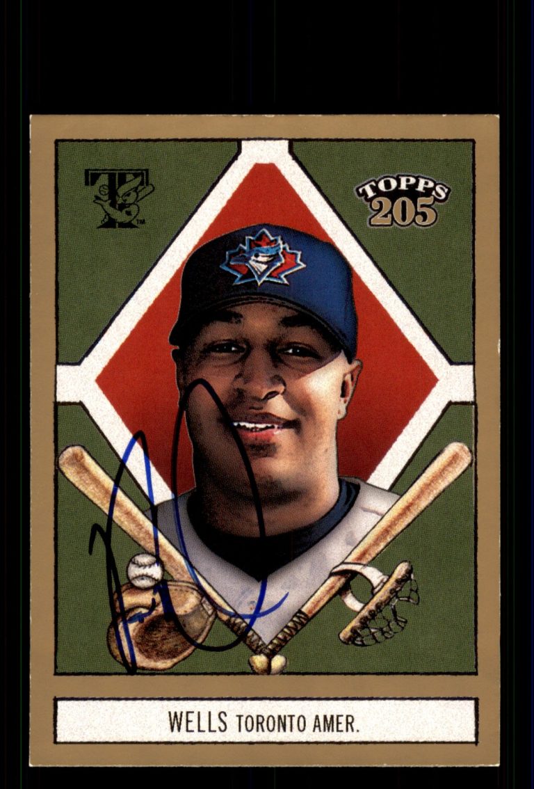 Signed Baseball Card Auto Vernon Wells 2003 Topps 205 #47 Toronto Blue Jays