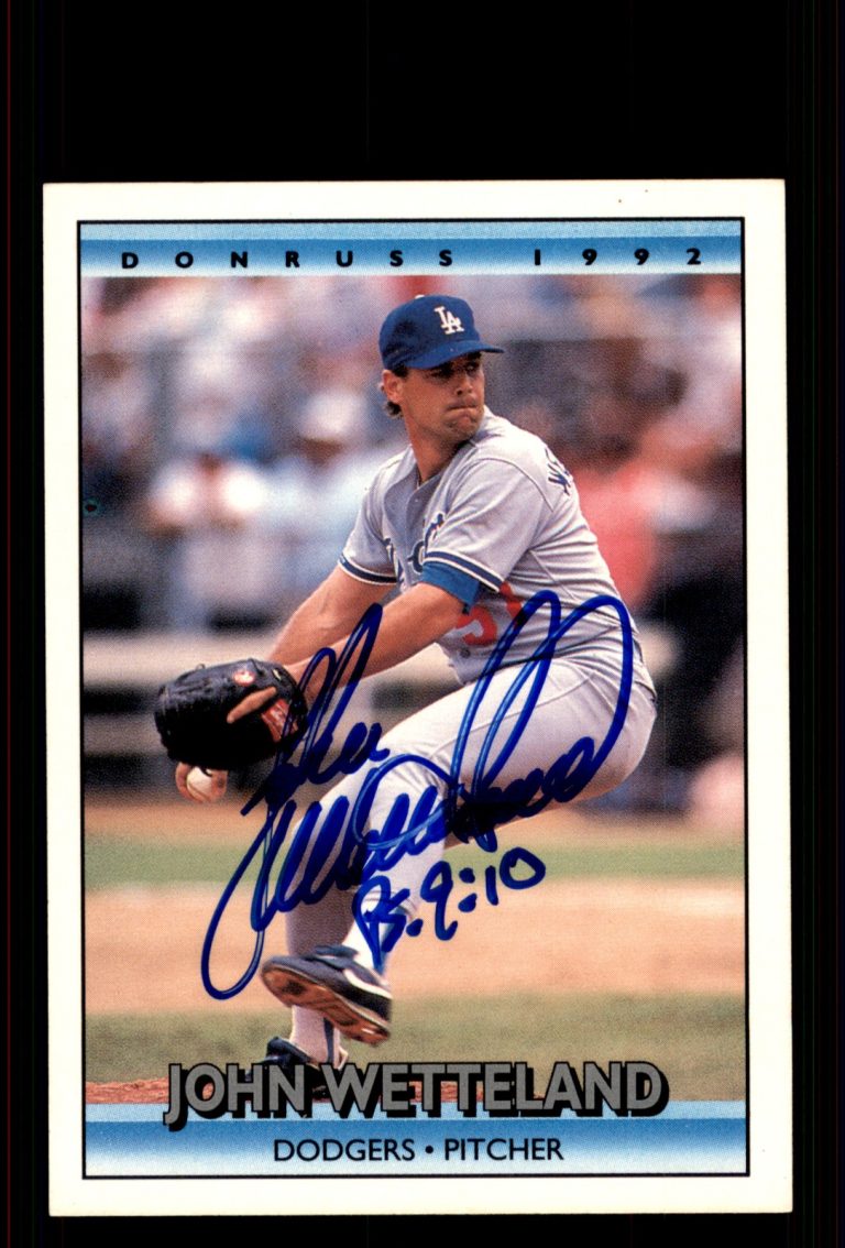 Signed Baseball Card Auto John Wetteland 1992 Donruss #627 Los Angeles Dodgers