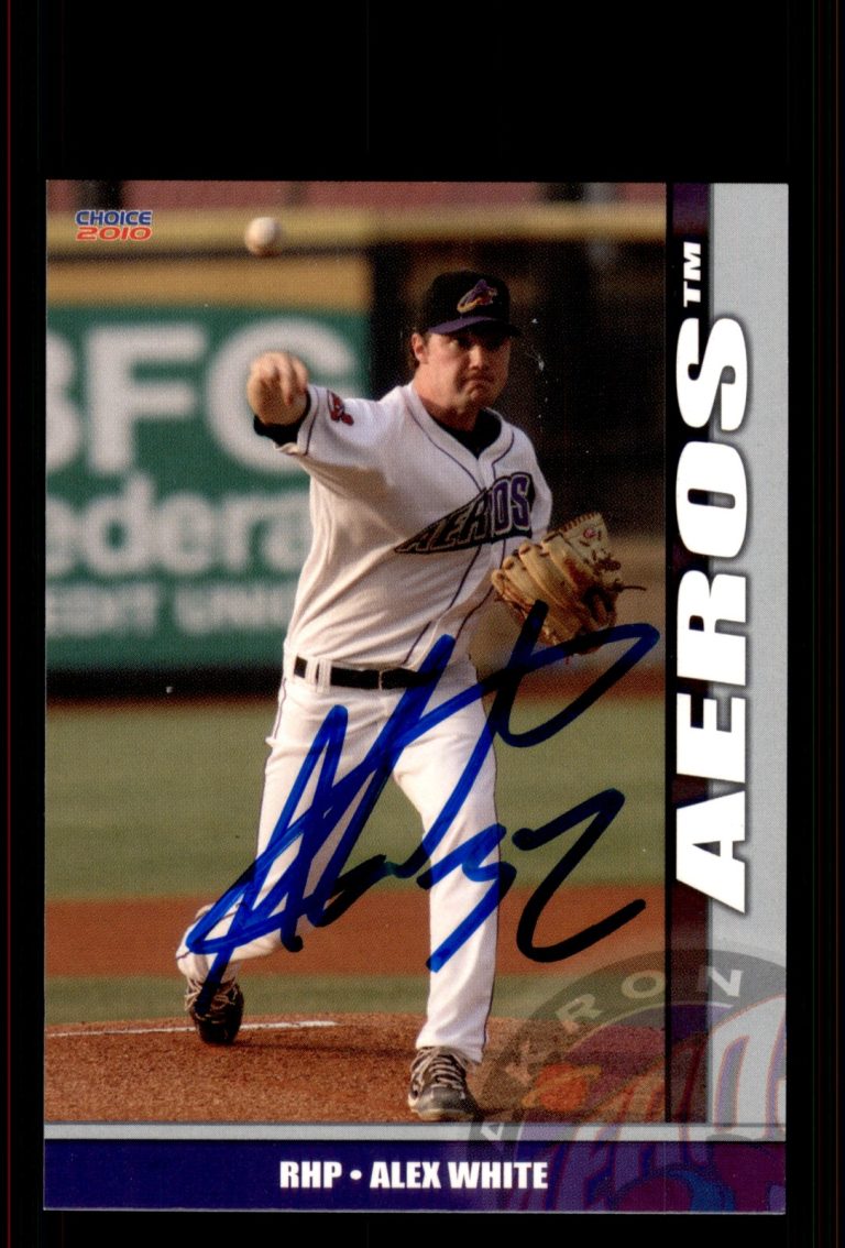 Signed Baseball Card Auto Alex White 2010 Choice Akron Aeros