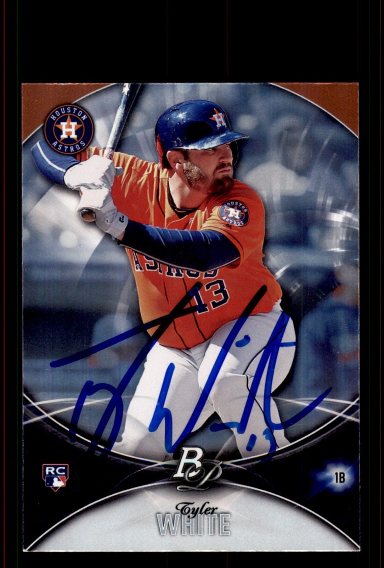 Signed Baseball Card Auto Tyler White 2016 Bowman Platinum #90 Houston Astros