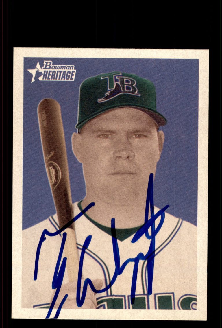 Signed Baseball Card Auto Ty Wigginton 2006 Bowman Heritage #57 Devil Rays
