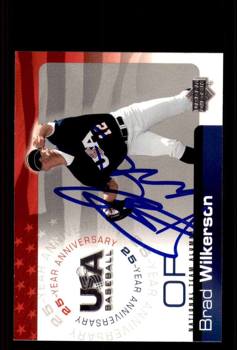 Signed Baseball Card Auto Brad Wilkerson 2004 Upper Deck USA #USA-42