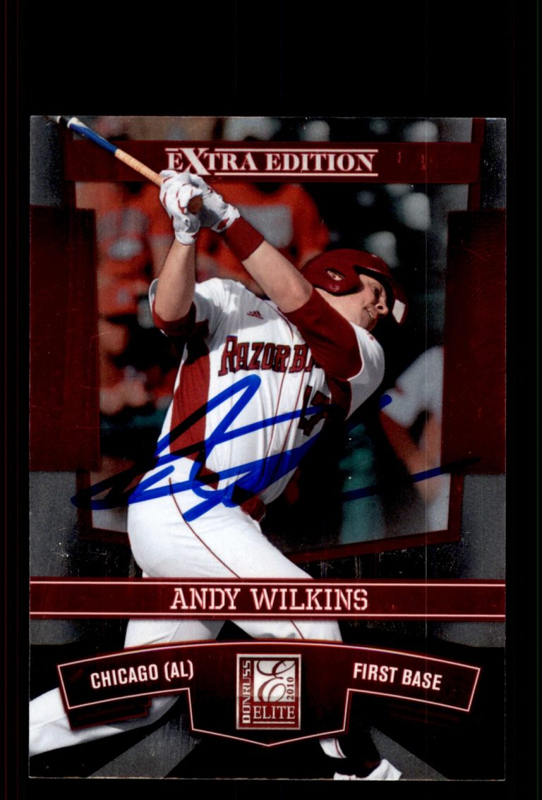 Signed Baseball Card Auto Andy Wilkins 2010 Donruss Elite Extra Edition #29