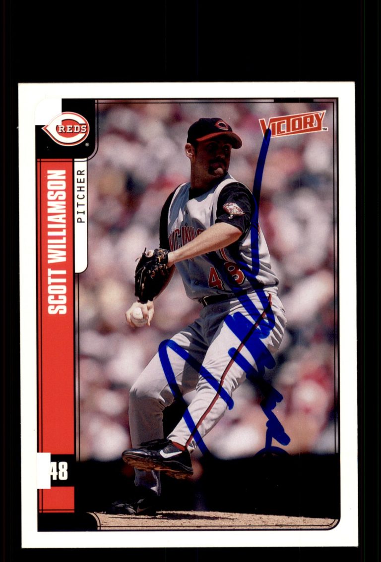 Signed Baseball Card Auto Scott Williamson 2001 Upper Deck Victory #515 Reds