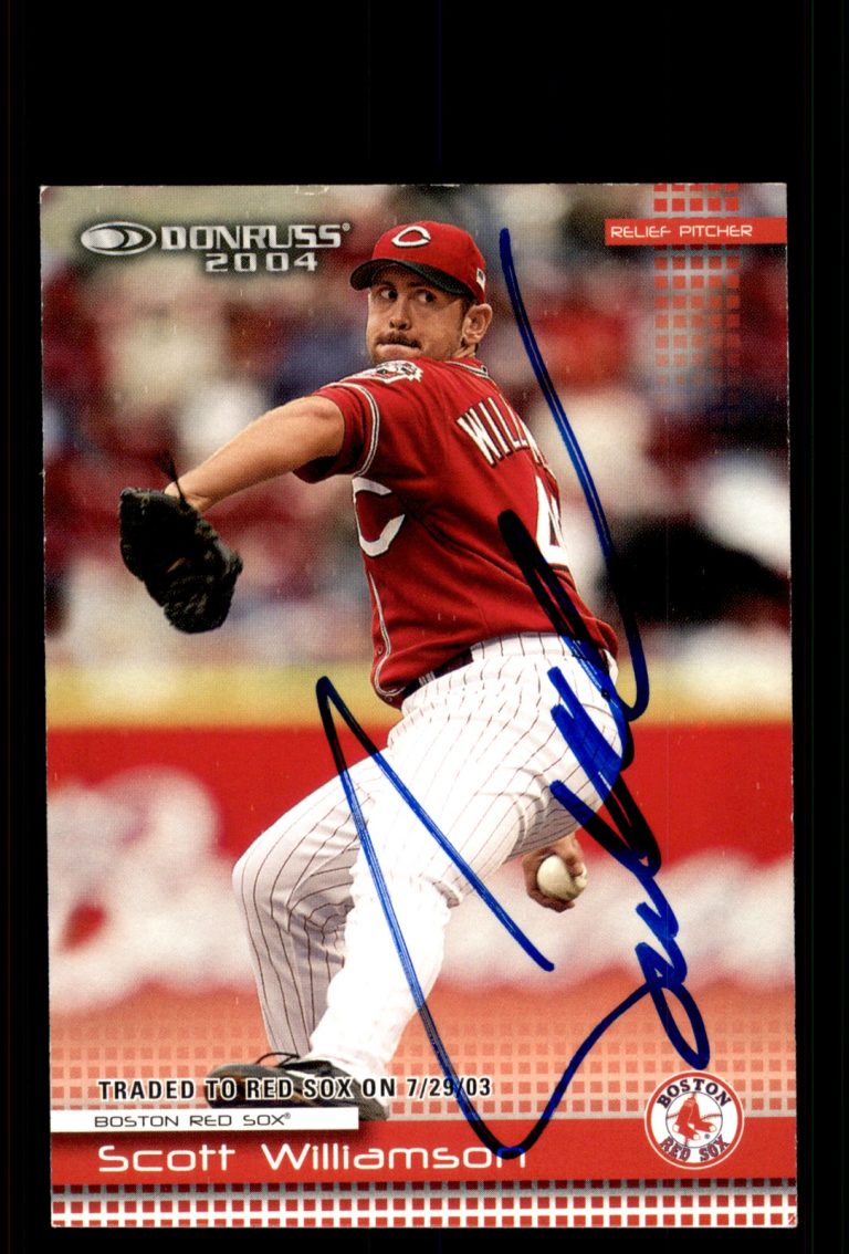 Signed Baseball Card Auto Scott Williamson 2004 Donruss #253 Boston Red Sox