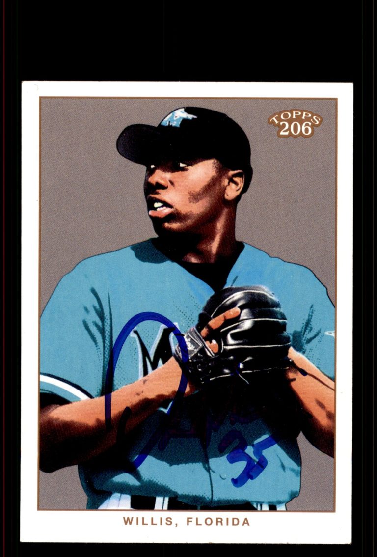 Signed Baseball Card Auto Dontrelle Willis 2002 Topps 206 #415 Florida Marlins