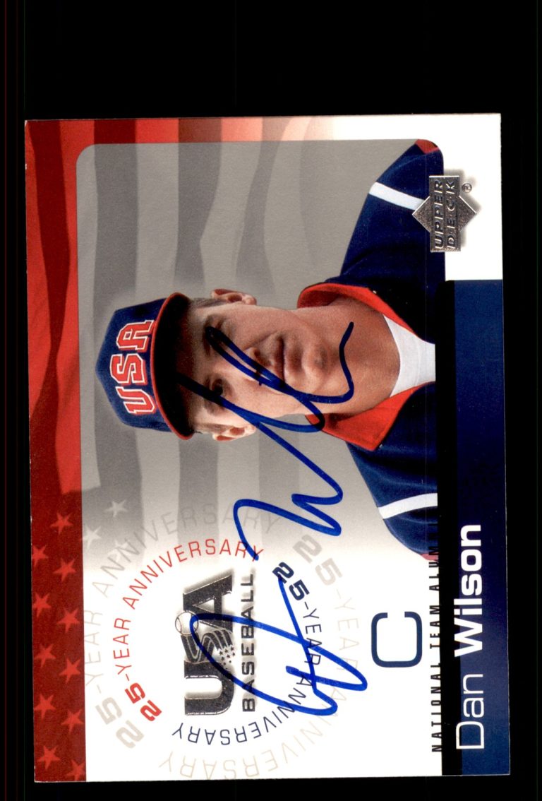 Signed Baseball Card Auto Dan Wilson 2004 Upper Deck USA #USA-57