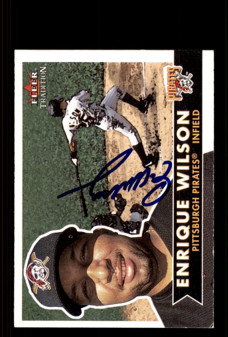 Signed Baseball Card Auto Enrique Wilson 2001 Fleer Tradition #61 Pirates