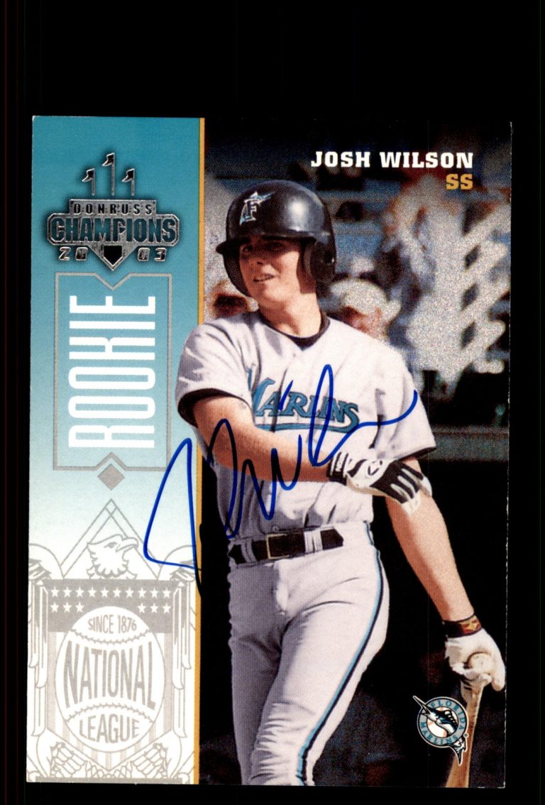 Signed Baseball Card Auto Josh Wilson 2003 Donruss Champions #109 Marlins
