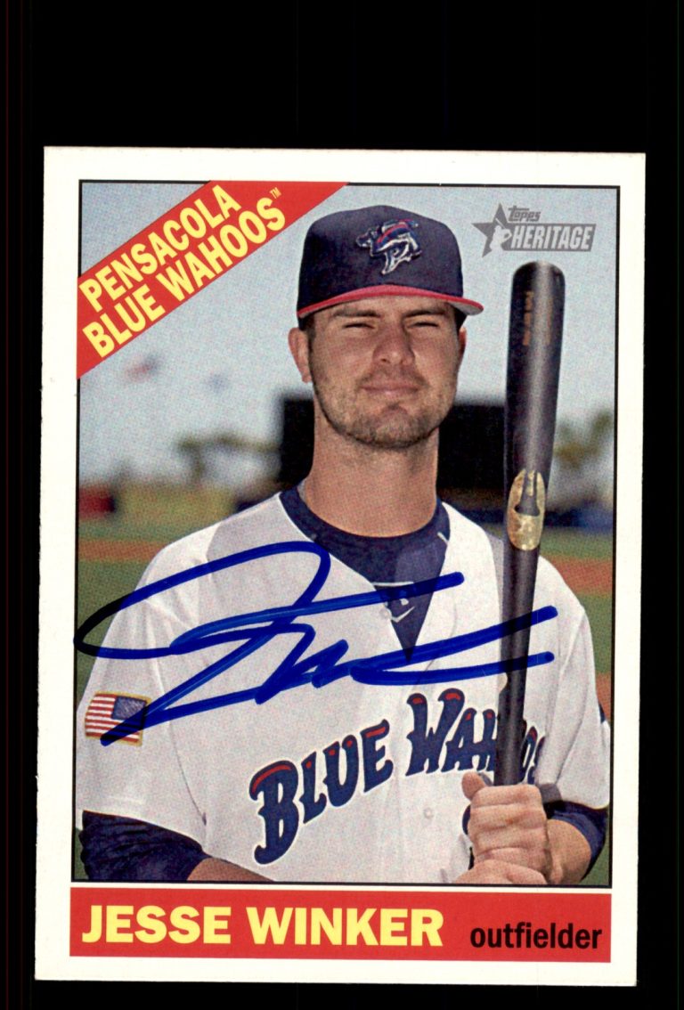 Signed Baseball Card Auto Jesse Winker 2015 Topps Heritage Minor League #179