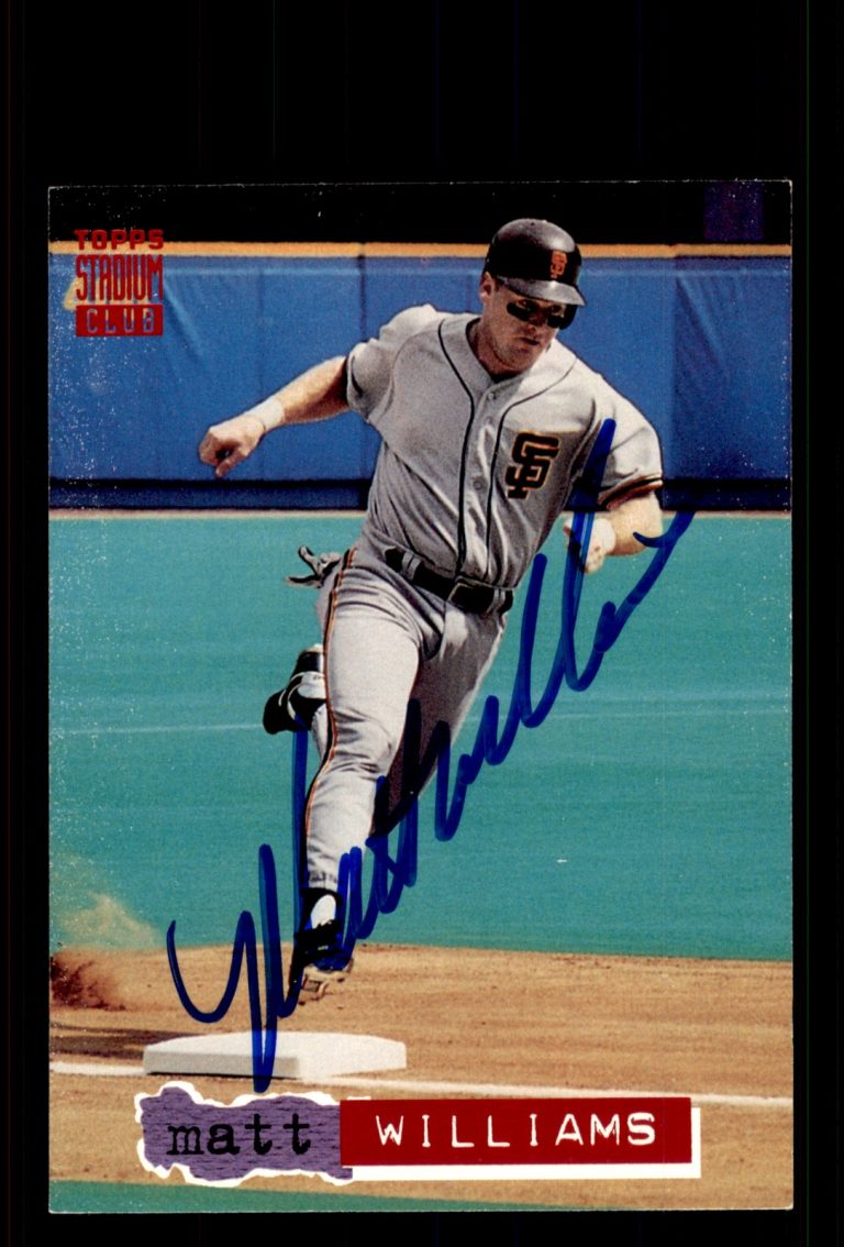 Signed Baseball Card Auto Matt Williams 1994 Topps Stadium Club #419 Giants