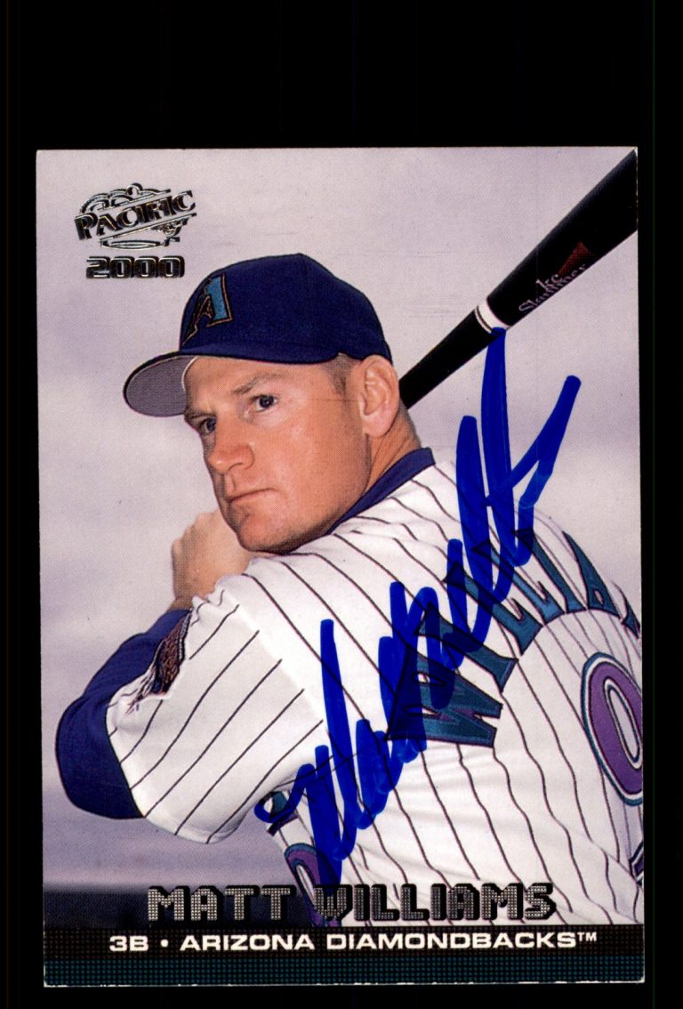 Signed Baseball Card Auto Matt Williams 2000 Pacific #31 Arizona Diamondbacks