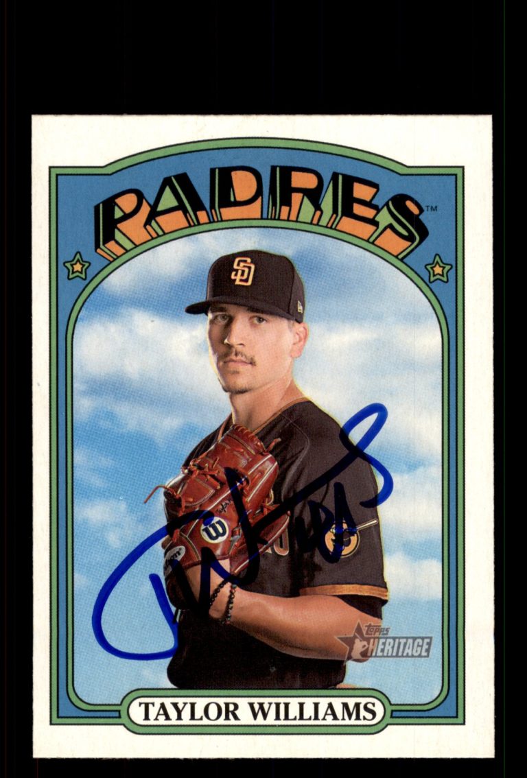 Signed Baseball Card Auto Taylor Williams 2021 Topps Heritage #369 Padres