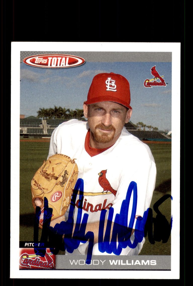 Signed Baseball Card Auto Woody Williams 2004 Topps Total #452 Cardinals